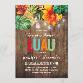 Couples Shower Luau Invitation Kaart