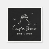 Couples shower modern natural elegant handwritten servet (Voorkant)