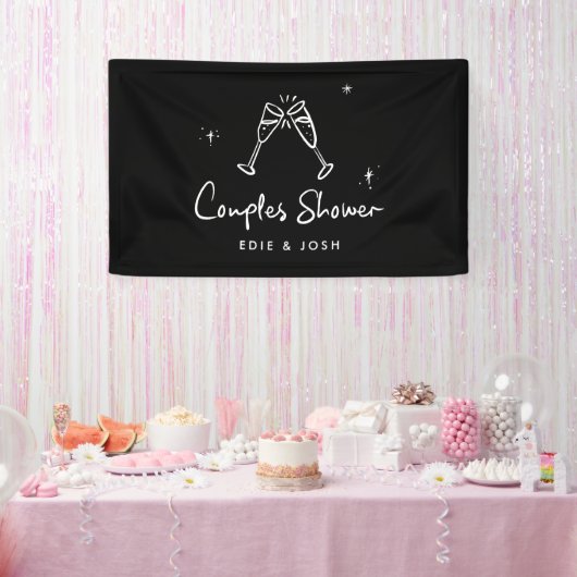 Couples shower modern natural elegant handwritten spandoek (Feest)