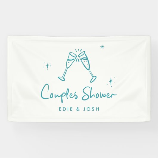 Couples shower modern natural elegant handwritten spandoek (Horizontaal)