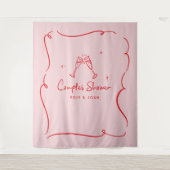 Couples shower modern natural elegant handwritten wandkleed (Voorkant)