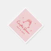 Couples shower modern pink red elegant handwritten servet (Hoek)
