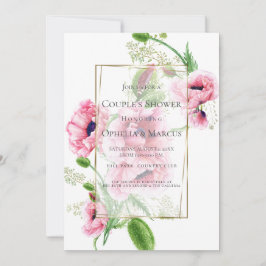 COUPLE'S SHOWER | Pink Poppy Bouquet Kaart