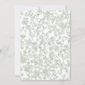 Couples Shower Sage Green Vintage French Floral  Kaart (Achterkant)