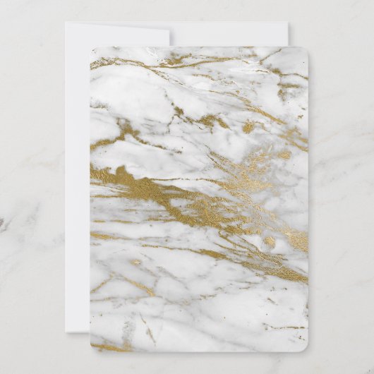 Couple's Shower White & Gold Marble Invitation Kaart (Achterkant)