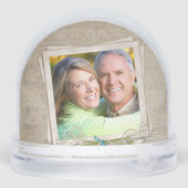 Couples Snapshot In a Retro Photo Frame Sneeuwbol (Achterkant)