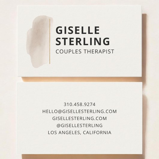 Couples Therapist Neutral Beige Visitekaartje