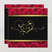 Couples voor zwarte, gouden en rode roze rozen — U Kaart (Voorkant / Achterkant)