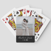 Couple's Wedding Engagement Photo Date Pokerkaarten (Achterkant)