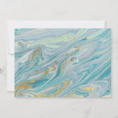 Couples' Wedding Shower Turquoise & Gouden Marmer Kaart (Achterkant)