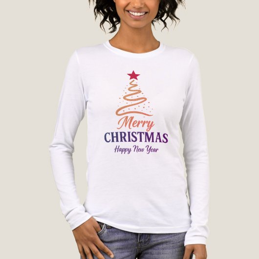Couples Xmas Tee & Matching Mary Xmas Tri-Blend Shirt (Voorkant volledig)