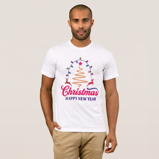 Couples Xmas Tee – Matching Xmas  Tree Shirt (Voorkant volledig)
