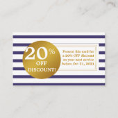 Coupon blauwe en witte Gold Label Discount (Voorkant)