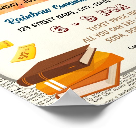 Coupon boek verkoop event flyer poster (Hoek)