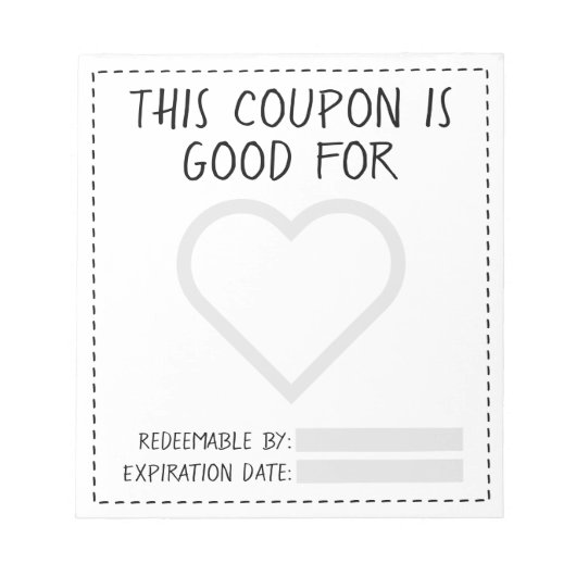Coupon Book Homemade Coupons Cute Moderne Sjabloon Notitieblok (Voorkant)