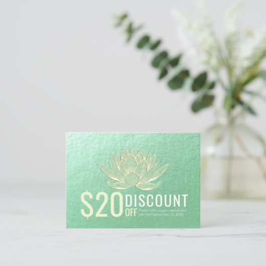 Coupon Loyalty Gold Lotus (Staand voorkant)