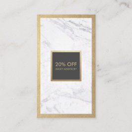 Coupon Luxe Gold & Marble Grey Discount Verticaal Visitekaartje
