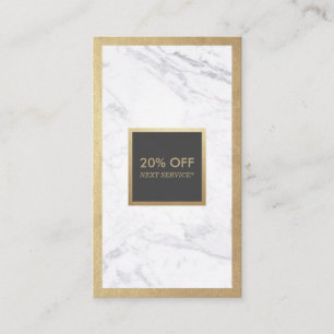 Coupon Luxe Gold & Marble Grey Discount Verticaal Visitekaartje