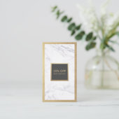 Coupon Luxe Gold & Marble Grey Discount Verticaal Visitekaartje (Staand voorkant)