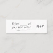 Coupon Notecards Mini Visitekaartje (Voorkant)