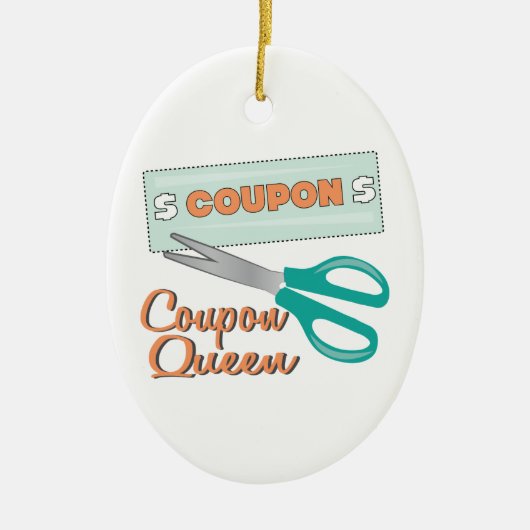 Coupon Queen Keramisch Ornament (Voorkant)