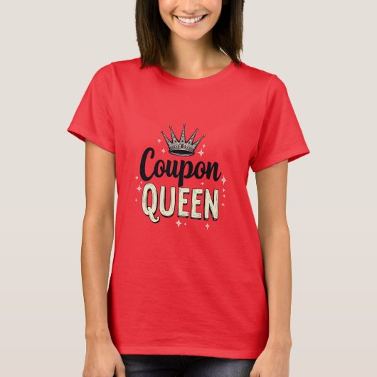 Coupon Queen - Royal Bargain Hunter Crown T-shirt (Voorkant)