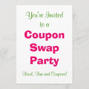 Coupon Swap Party Invitation - Roze en Groen Kaart