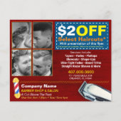  coupon voor Barber Winkelen en Salon Sjabloon Flyer (Voorkant)