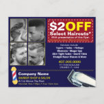 coupon voor Barber Winkelen en Salon Sjabloon Flyer<br><div class="desc">Blijf zichtbaar en voor de concurrentie door deze effectieve streepjesbakkersvliegers aan te passen, af te drukken en uit te geven aan iedereen die gebruik kan maken van uw barber- en salonservices. Show uw werk door de barber besnoeiingen/afbeeldingen met uw te vervangen. Deze flyer geeft een aanpasbare coupon weer die zeker...</div>