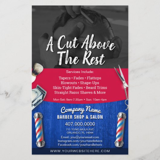  coupon voor Barber Winkelen en Salon Sjabloon Flyer (Voorkant)