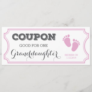 Coupon voor een Baby met kleindochter Aankondiging