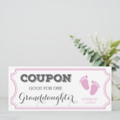 Coupon voor een kleindochter Baby aankondiging (Staand voorkant)