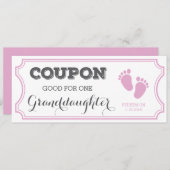 Coupon voor een kleindochter Baby aankondiging (Voorkant / Achterkant)