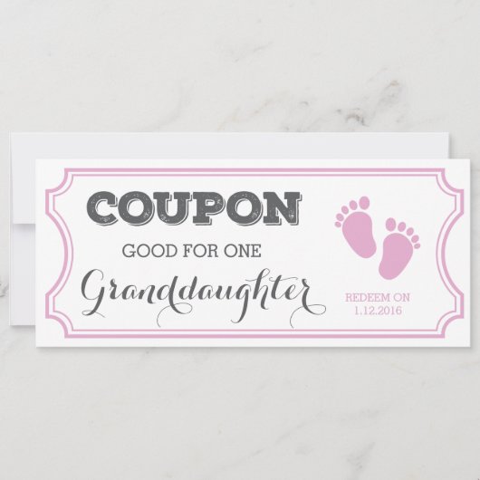 Coupon voor een kleindochter Baby aankondiging (Voorkant)