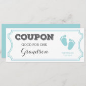 Coupon voor een kleinzoon Baby aankondiging (Voorkant / Achterkant)
