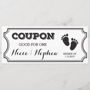 Coupon voor één nichtje of Nephew Baby kondiging Aankondiging