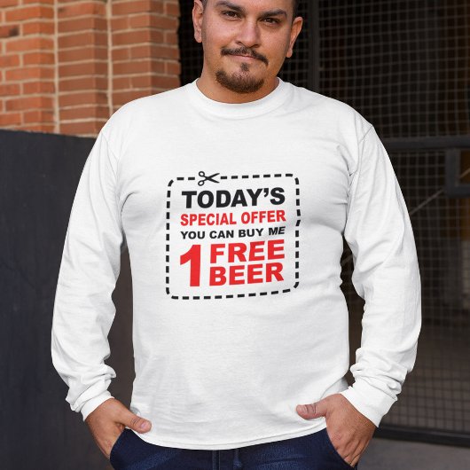 Coupon voor gratis speciale aanbieding voor bier t-shirt