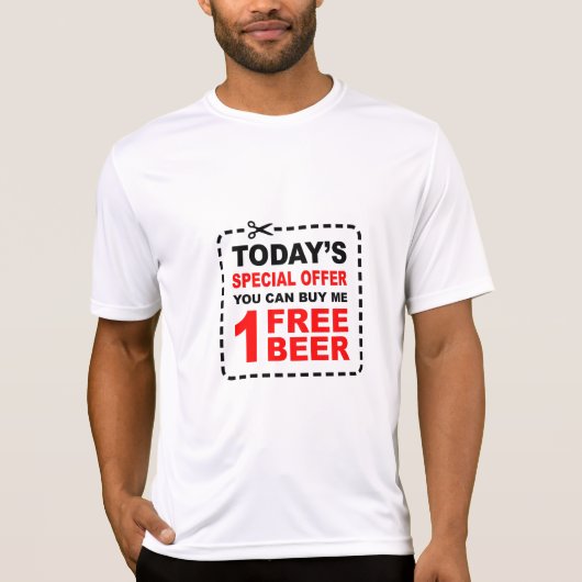 Coupon voor gratis speciale aanbieding voor bier t-shirt (Voorkant)