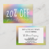 Coupon voor kleurenverschuiving visitekaartje (Voorkant / Achterkant)