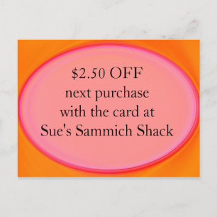 coupon voor kortingskaart briefkaart