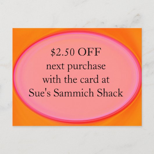 coupon voor kortingskaart briefkaart (Voorkant)