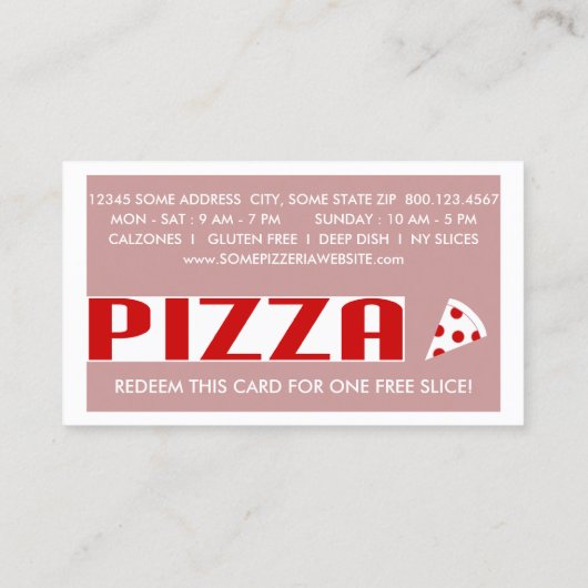Coupon voor pizza (chitchat) (Achterkant)