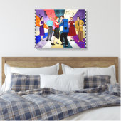 Coupondansen | Retro Nostalgische jaren 1950 Canvas Afdruk (Insitu (Slaapkamer))