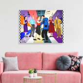 Coupondansen | Retro Nostalgische jaren 1950 Canvas Afdruk (Insitu (Woonkamer))