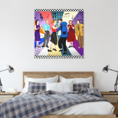 Coupondansen | Retro Nostalgische jaren 1950 Canvas Afdruk (Insitu (Slaapkamer))