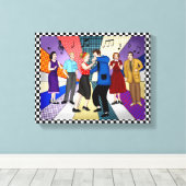 Coupondansen | Retro Nostalgische jaren 1950 Canvas Afdruk (Insitu (Houten vloer))