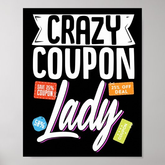 Couponing Coupons Crazy Coupon Lady Poster (Voorkant)