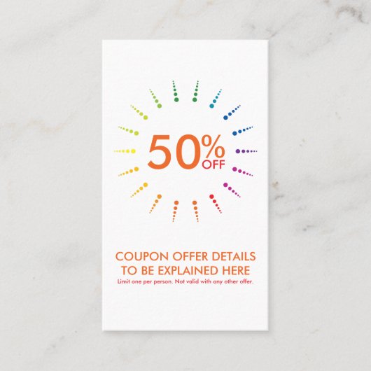 couponregenboogBurst Kortingskaartje (Voorkant)