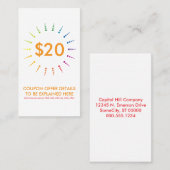 couponregenboogBurst Kortingskaartje (Voorkant / Achterkant)