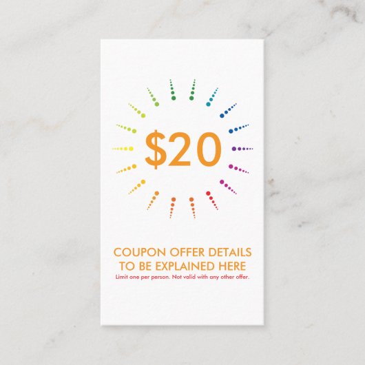 couponregenboogBurst Kortingskaartje (Voorkant)